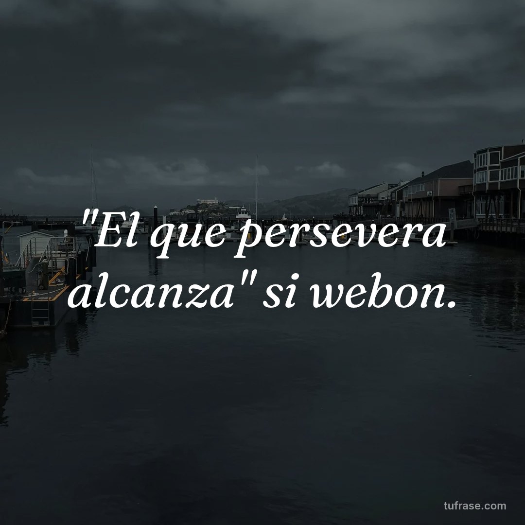 "El que persevera alcanza" si webon.