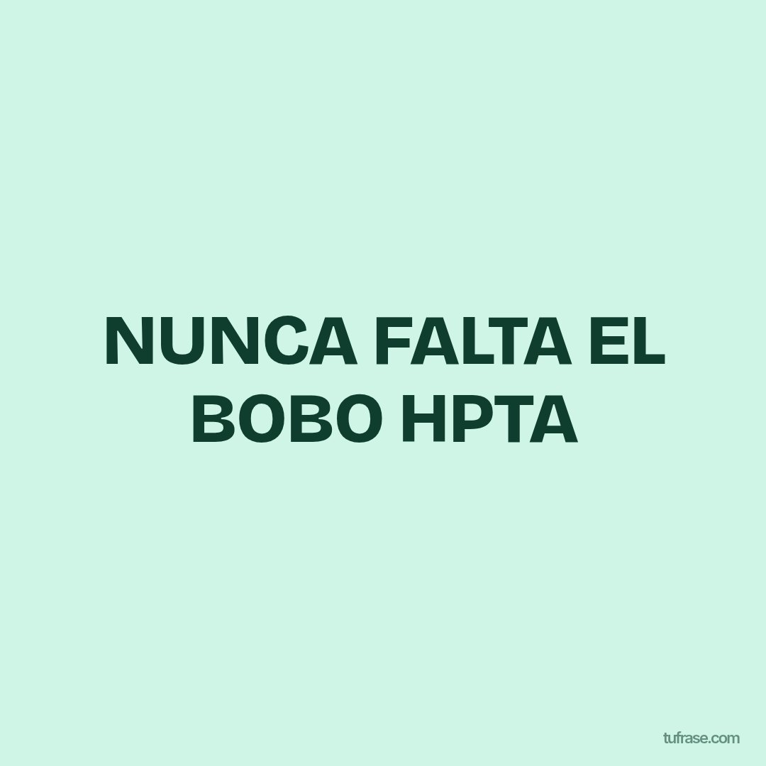NUNCA FALTA EL BOBO HPTA