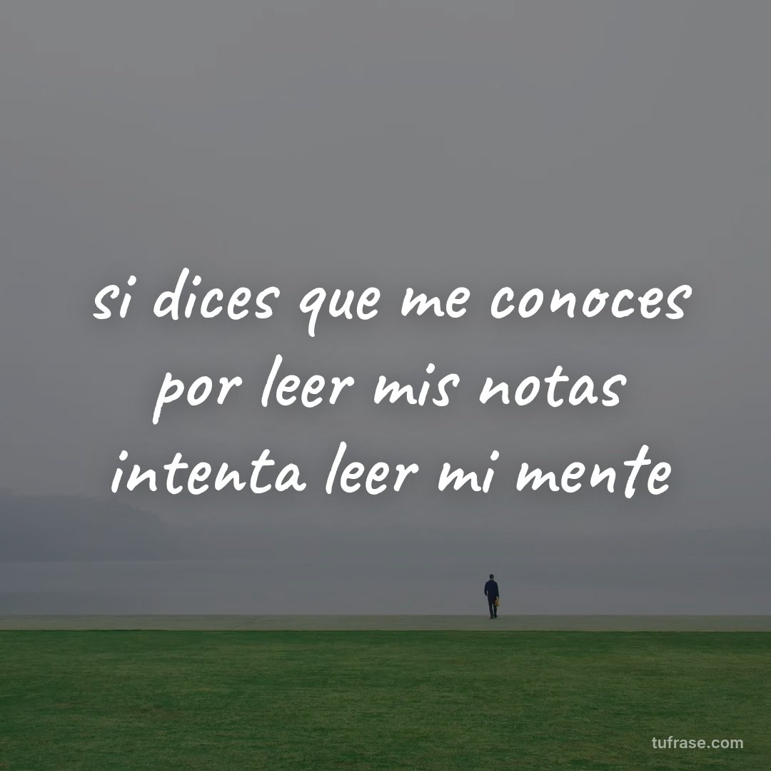si dices que me conoces por leer mis notas intenta leer mi mente