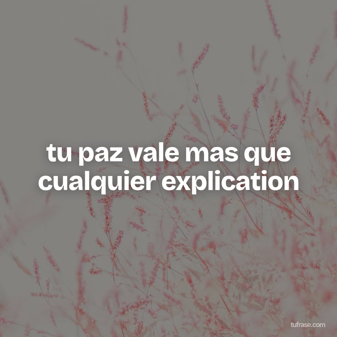 tu paz vale mas que cualquier explication