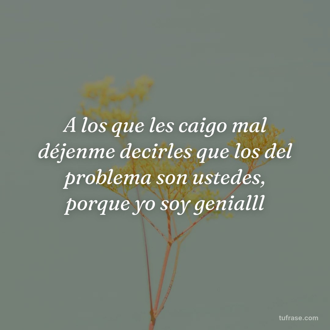 A los que les caigo mal déjenme decirles que los del problema son ustedes, porque yo soy genialll