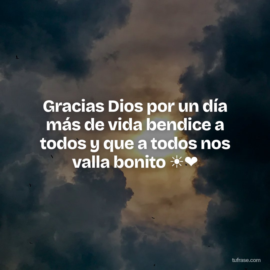 Gracias Dios por un día más de vida bendice a todos y que a todos nos valla bonito ☀️❤️