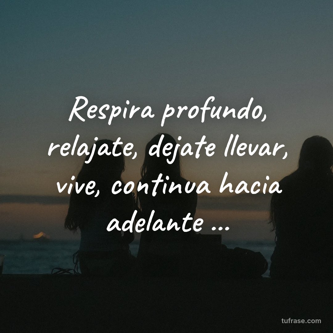 Respira profundo, relajate, dejate llevar, vive, continua hacia adelante ...