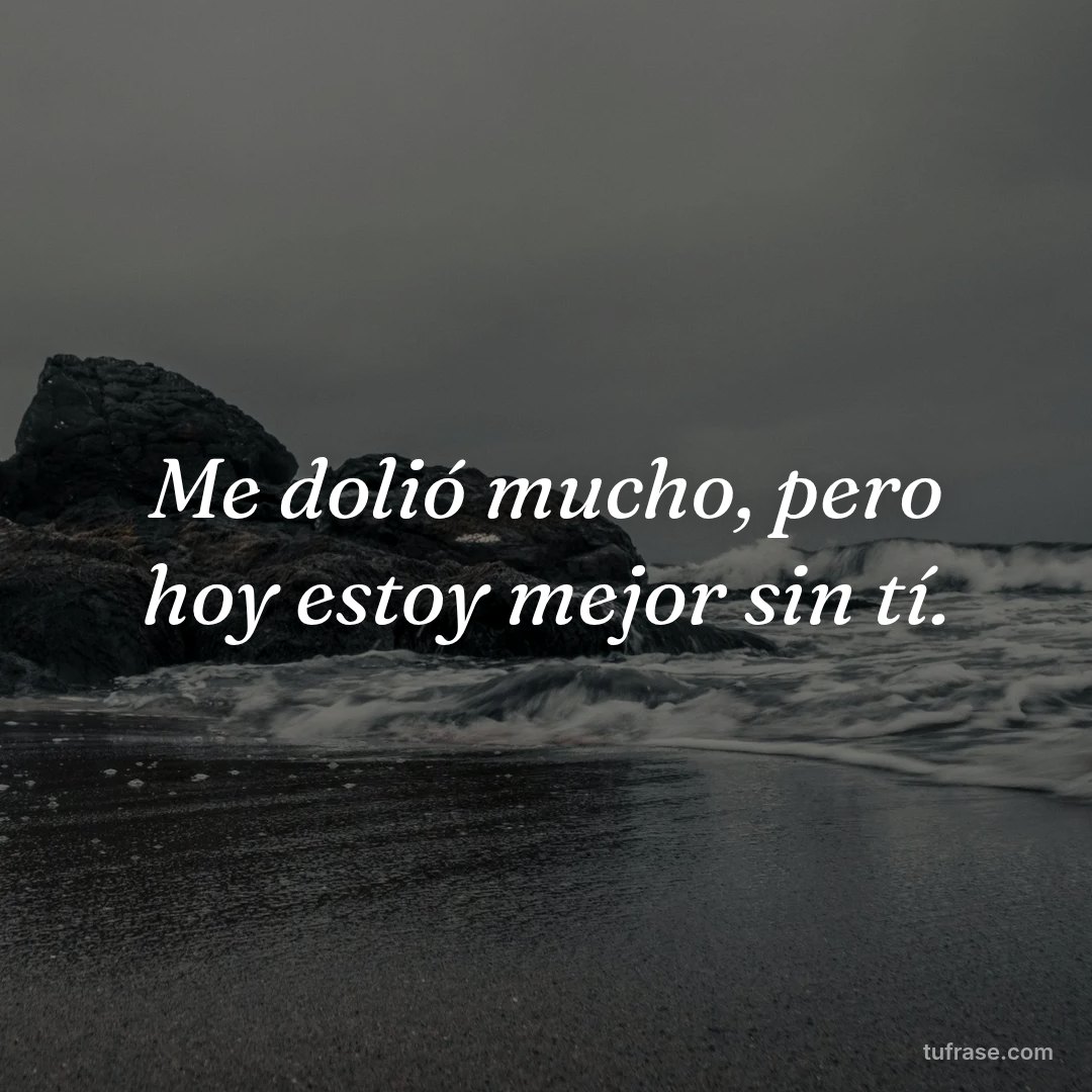 Me dolió mucho, pero hoy estoy mejor sin tí.
