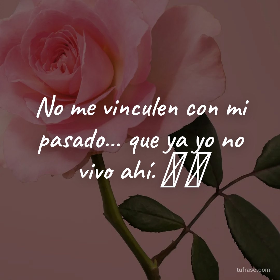 No me vinculen con mi pasado… que ya yo no vivo ahí. 👁️ 🧠