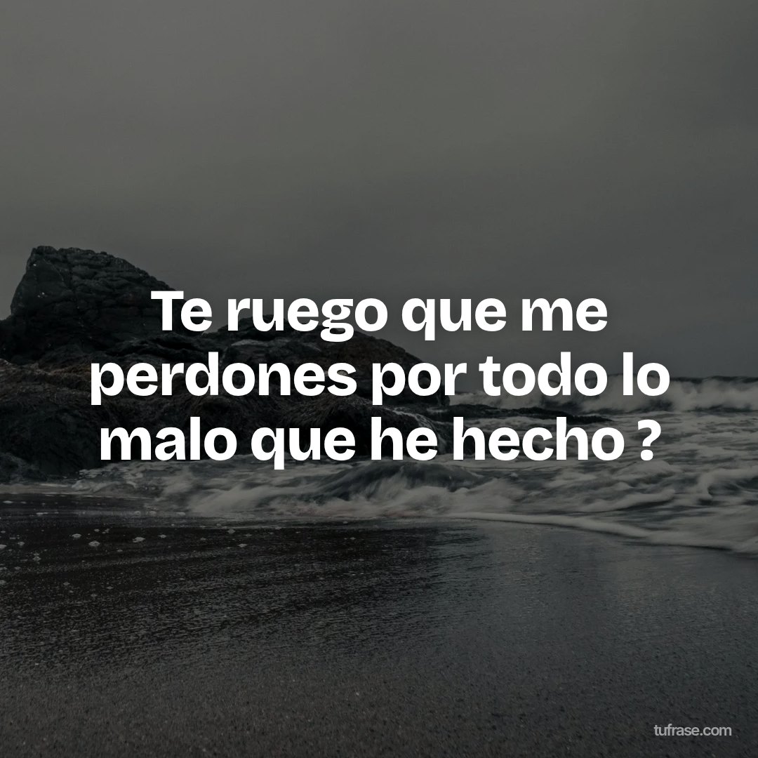 Te ruego que me perdones por todo lo malo que he hecho ?