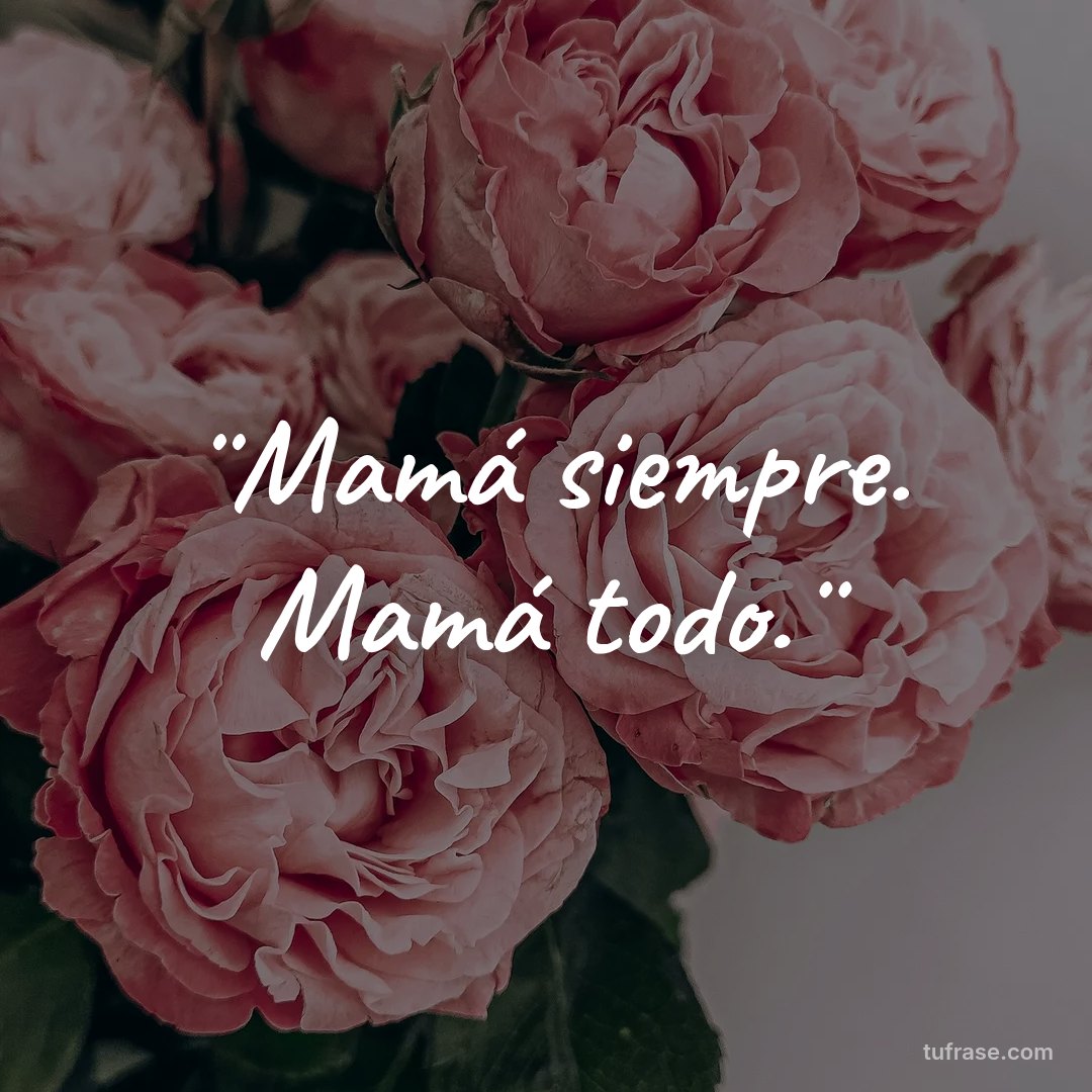 ¨Mamá siempre. Mamá todo.¨