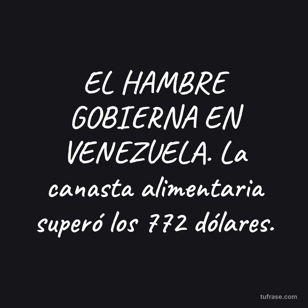 EL HAMBRE GOBIERNA EN VENEZUELA. La canasta alimentaria superó los 772 dólares.
