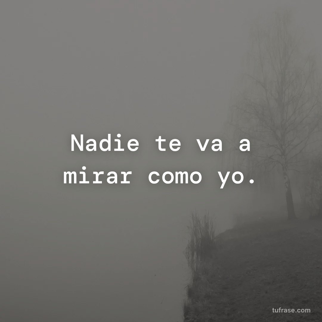 Nadie te va a mirar como yo.
