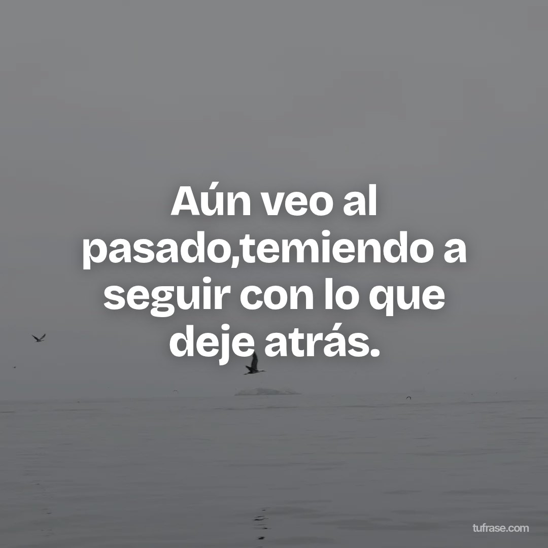 Aún veo al pasado,temiendo a seguir con lo que deje atrás.