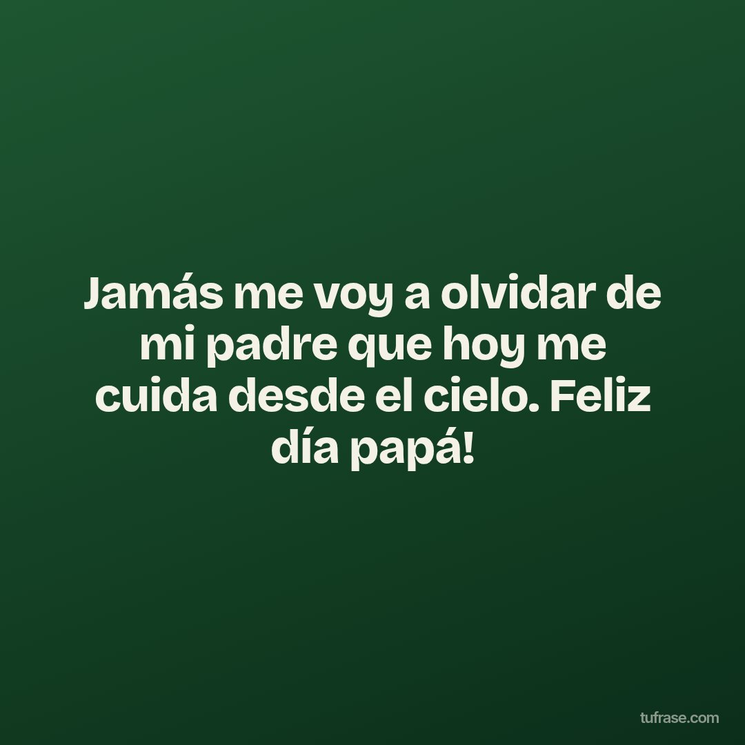 Jamás me voy a olvidar de mi padre que hoy me cuida desde el cielo. Feliz día papá!