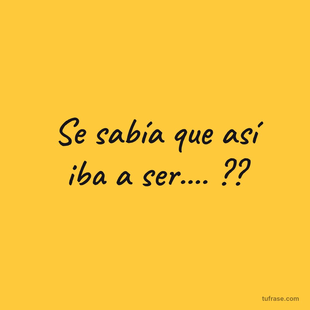 Se sabía que así iba a ser.... ??