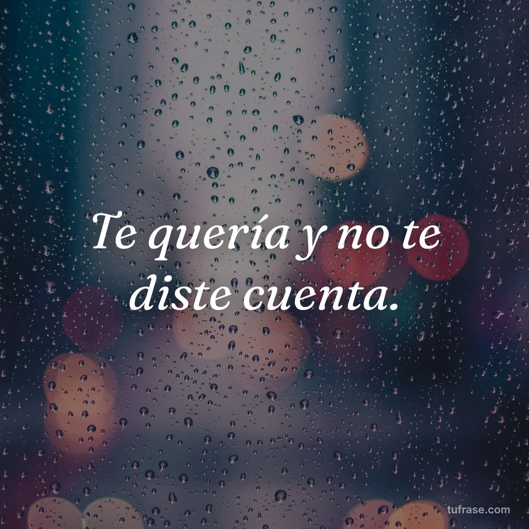 Te quería y no te diste cuenta.