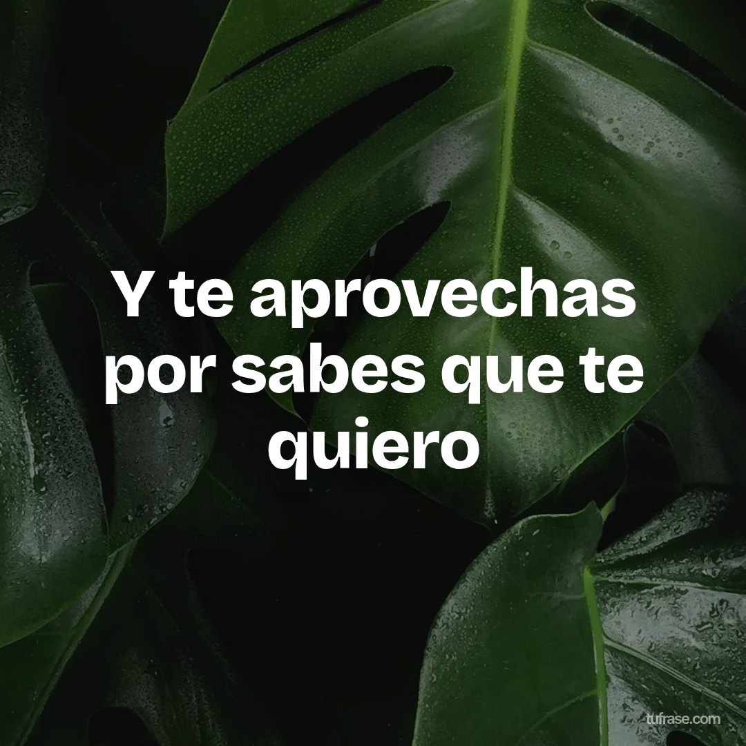 Y te aprovechas por sabes que te quiero