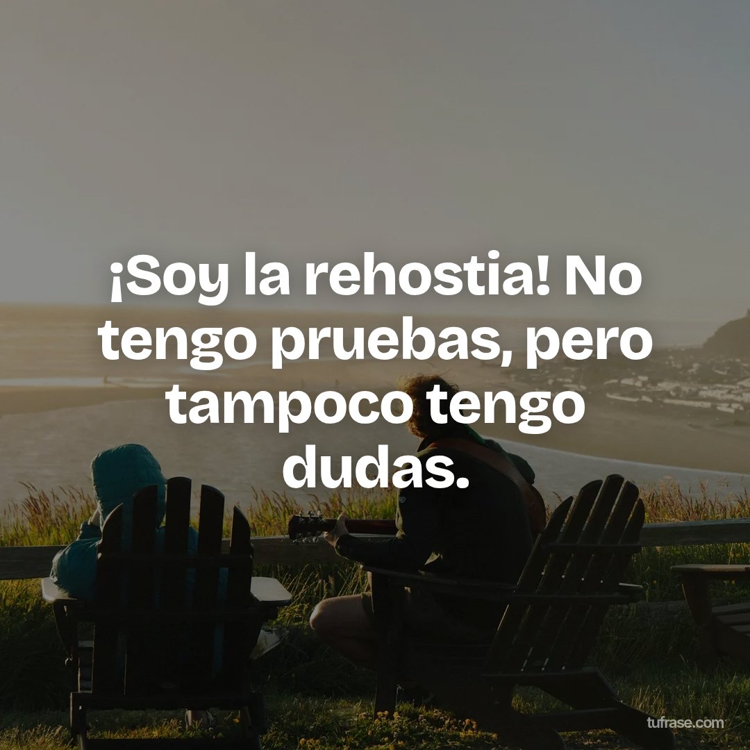 ¡Soy la rehostia! No tengo pruebas, pero tampoco tengo dudas.