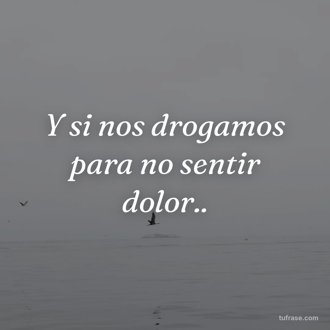 Y si nos drogamos para no sentir dolor..