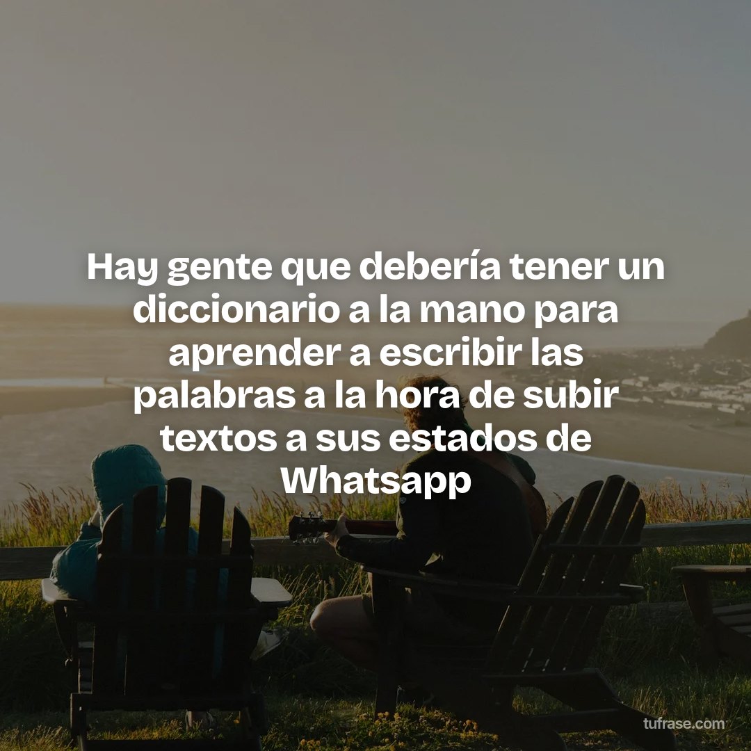 Hay gente que debería tener un diccionario a la mano para aprender a escribir las palabras a la hora de subir textos a sus estados de Whatsapp