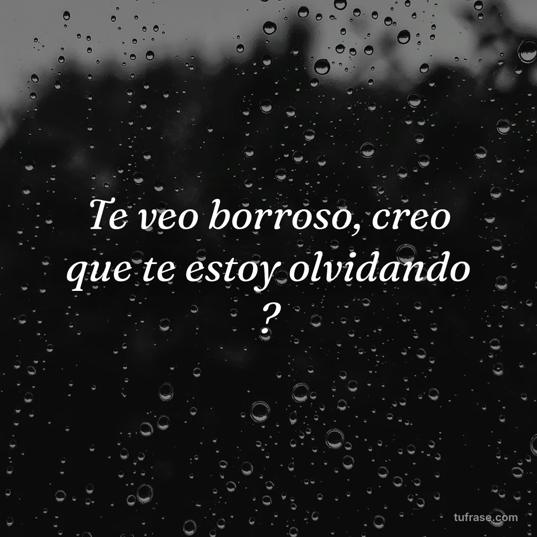 Te veo borroso, creo que te estoy olvidando ?