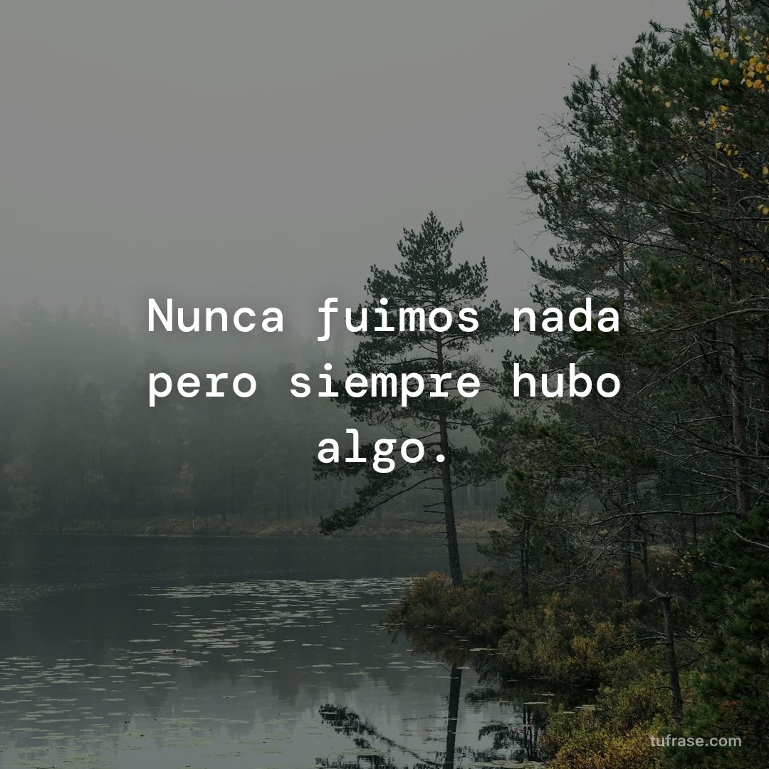 Nunca fuimos nada pero siempre hubo algo.