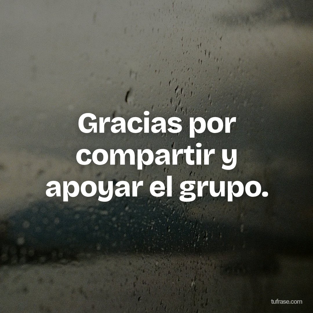 Gracias por compartir y apoyar el grupo.