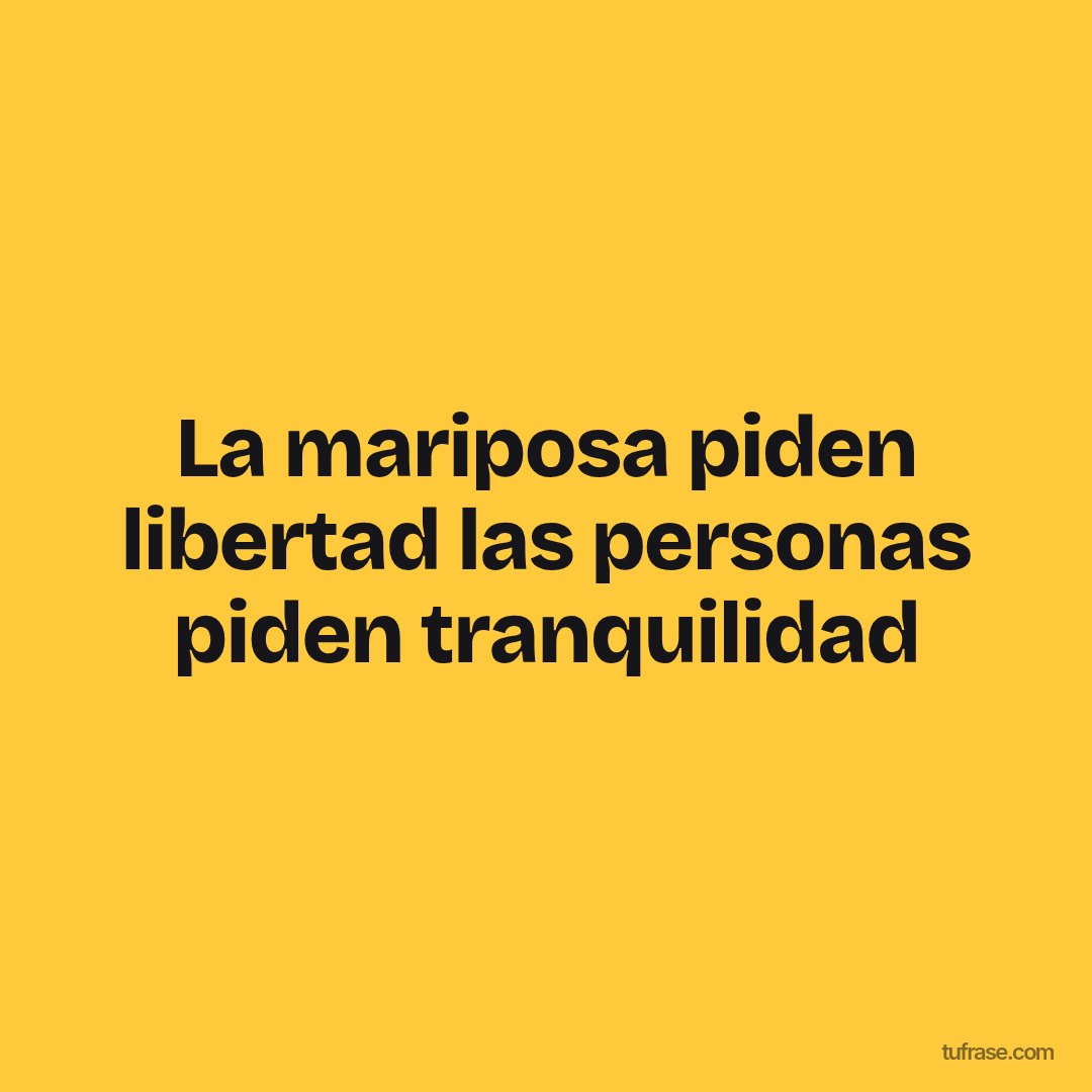 La mariposa piden libertad las personas piden tranquilidad