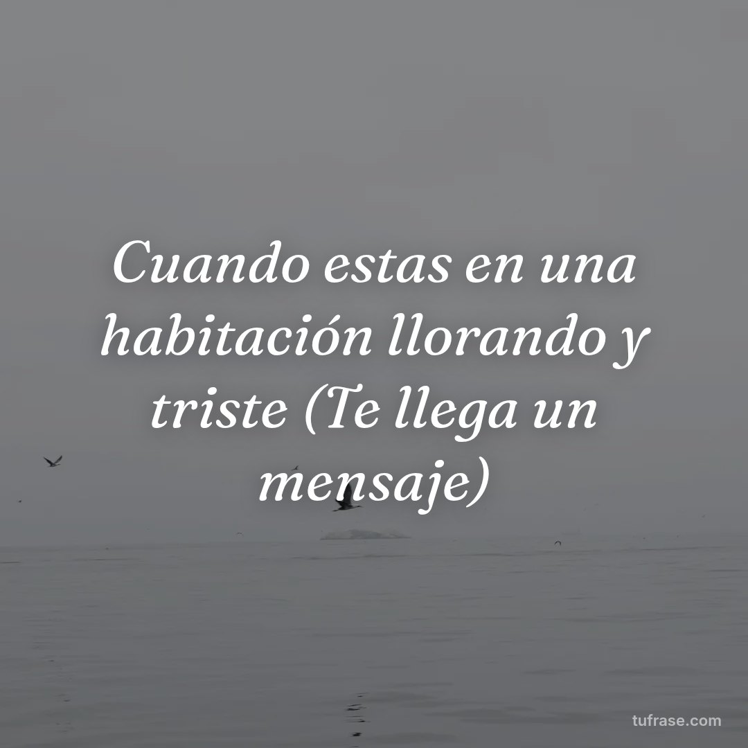 Cuando estas en una habitación llorando y triste (Te llega un mensaje)