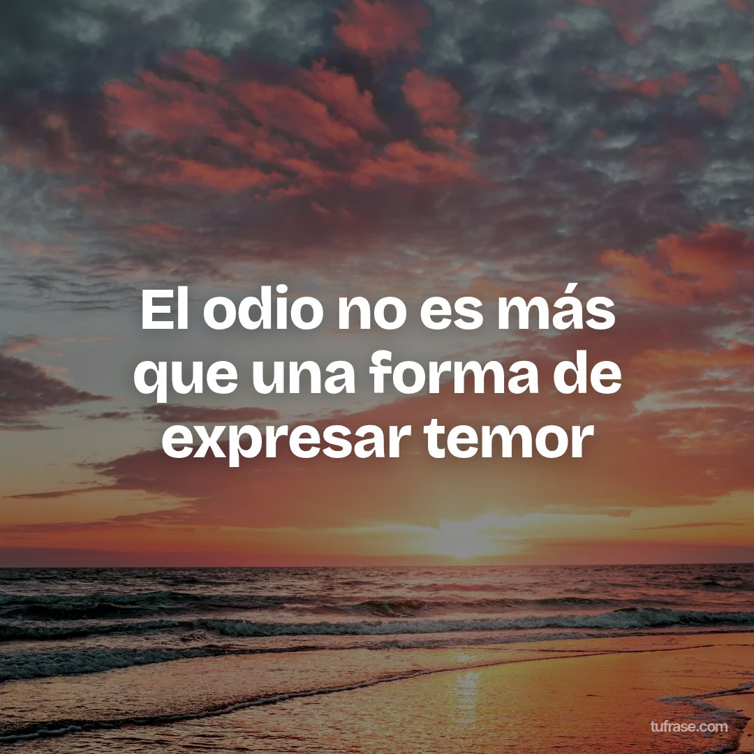 El odio no es más que una forma de expresar temor