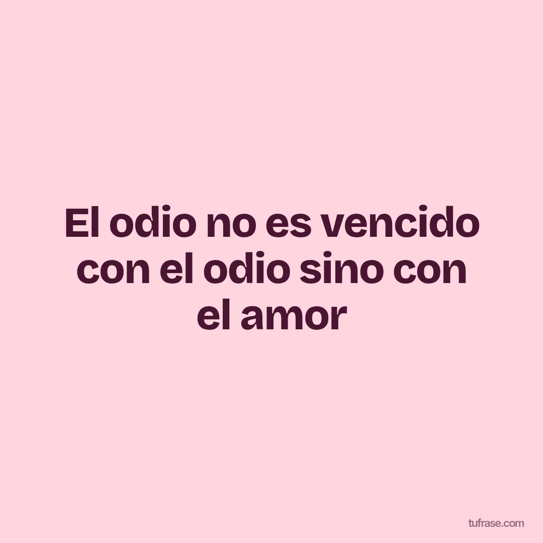 El odio no es vencido con el odio sino con el amor