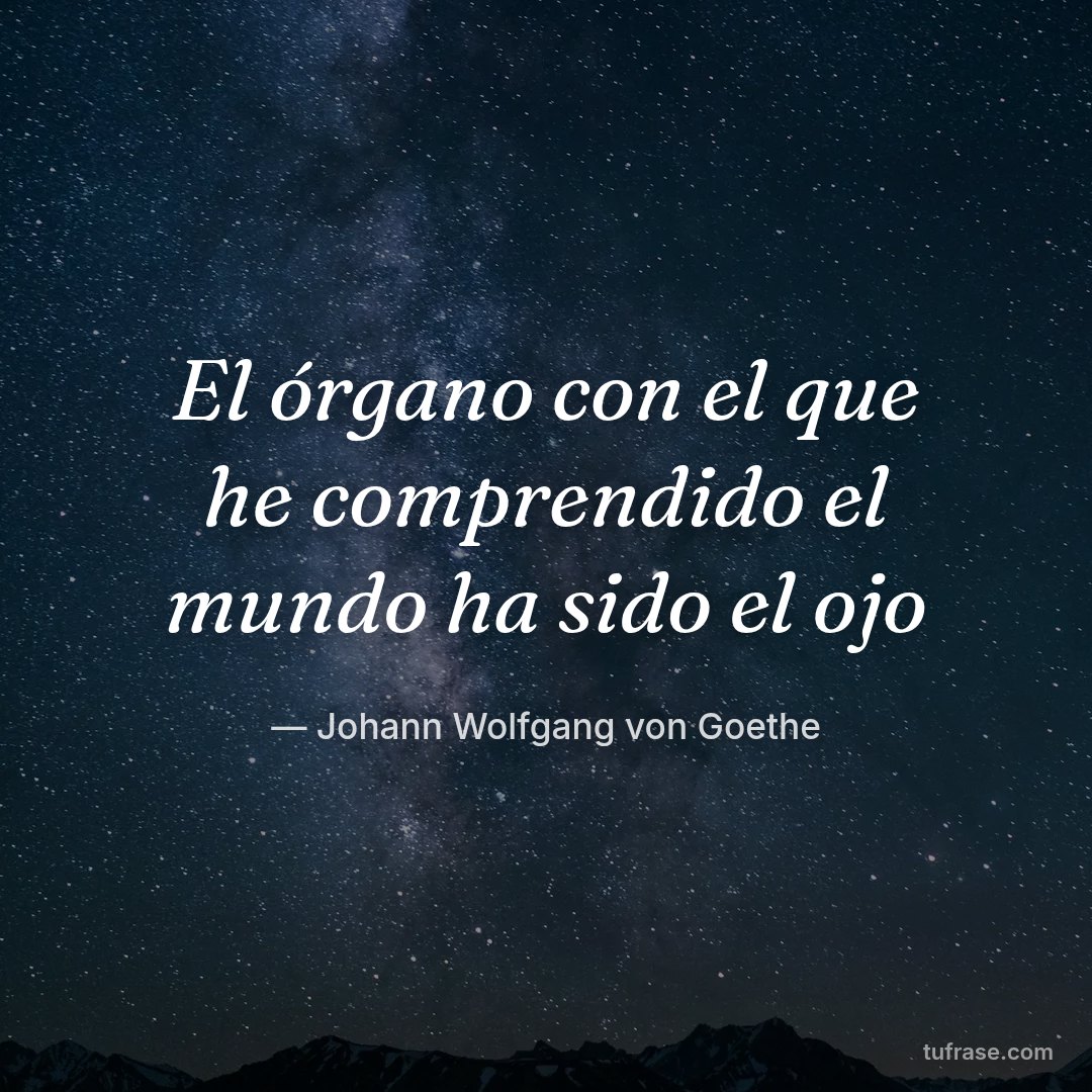 El órgano con el que he comprendido el mundo ha sido el ojo