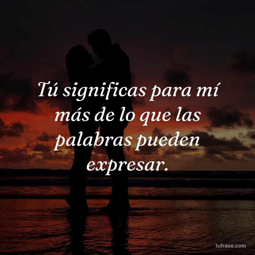 Tú significas para mí más de lo que las palabras pueden expresar.