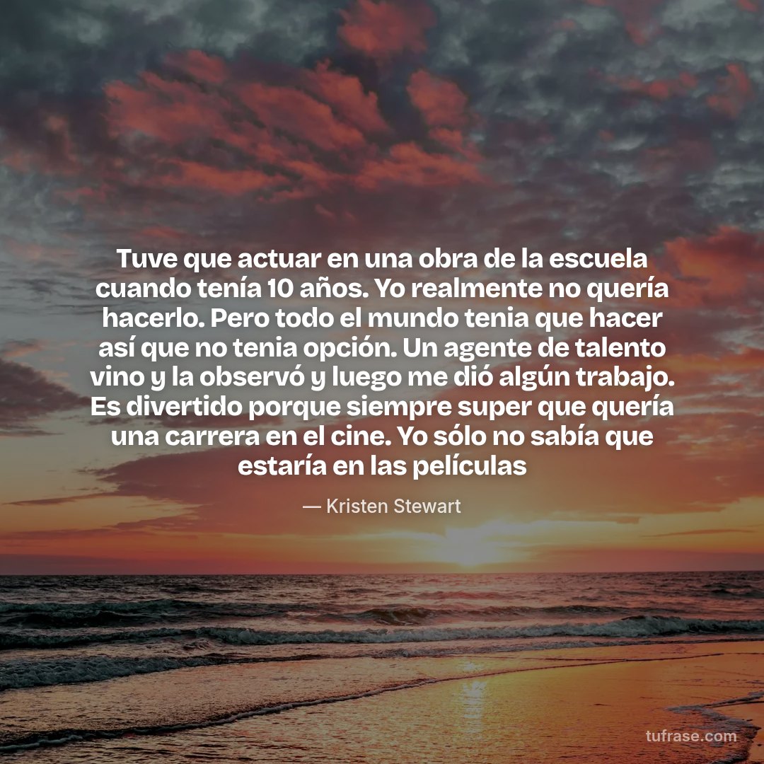 Tuve que actuar en una obra de la escuela cuando tenía 10 años. Yo realmente no quería hacerlo. Pero todo el mundo tenia que hacer así que no tenia opción. Un agente de talento vino y la observó y luego me dió algún trabajo. Es divertido porque siempre super que quería una carrera en el cine. Yo sólo no sabía que estaría en las películas