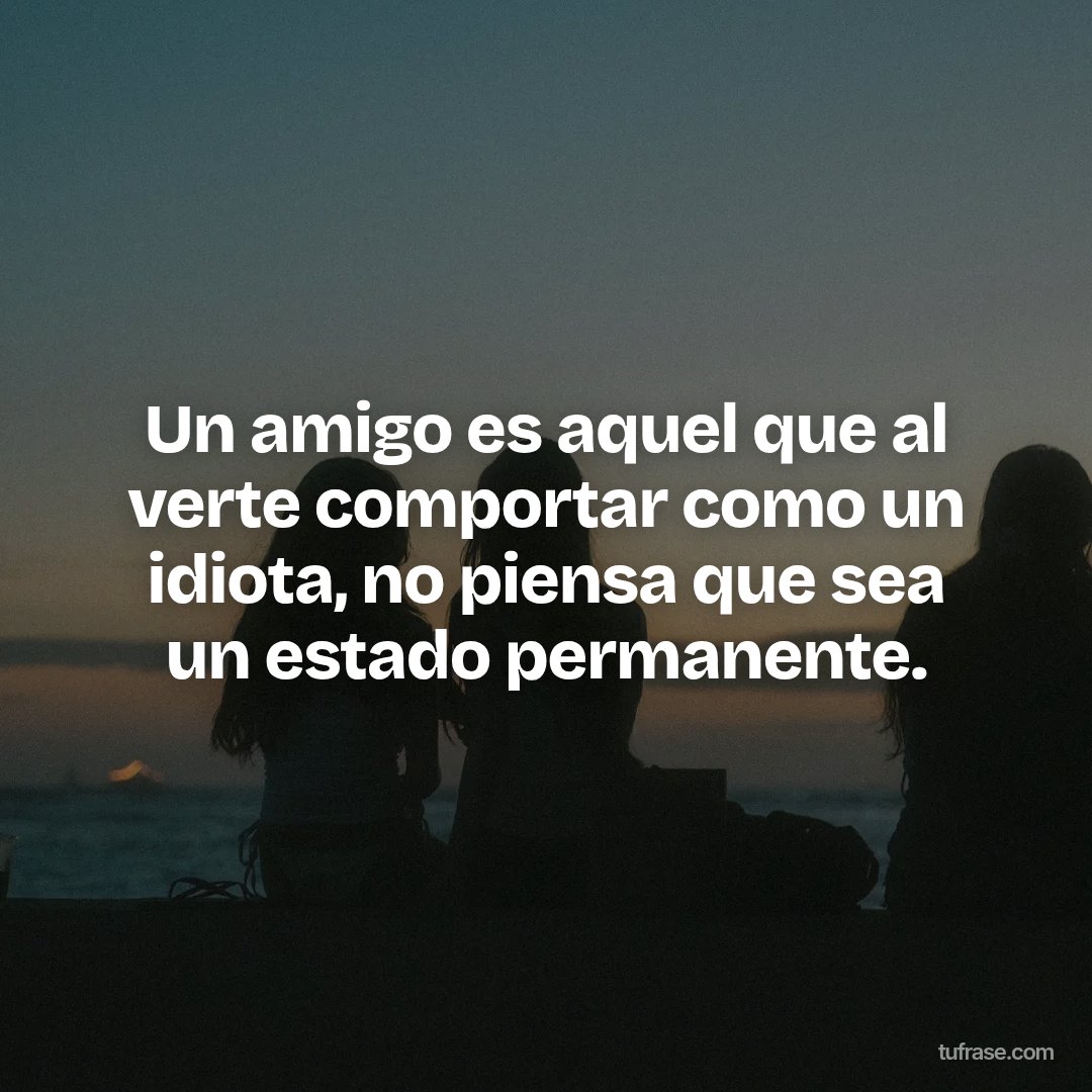 Un amigo es aquel que al verte comportar como un idiota, no piensa que sea un estado permanente.