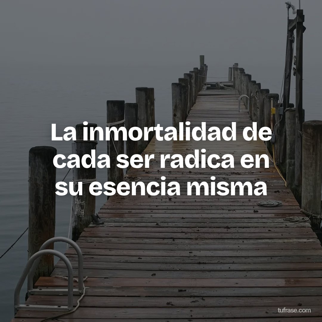 La inmortalidad de cada ser radica en su esencia misma