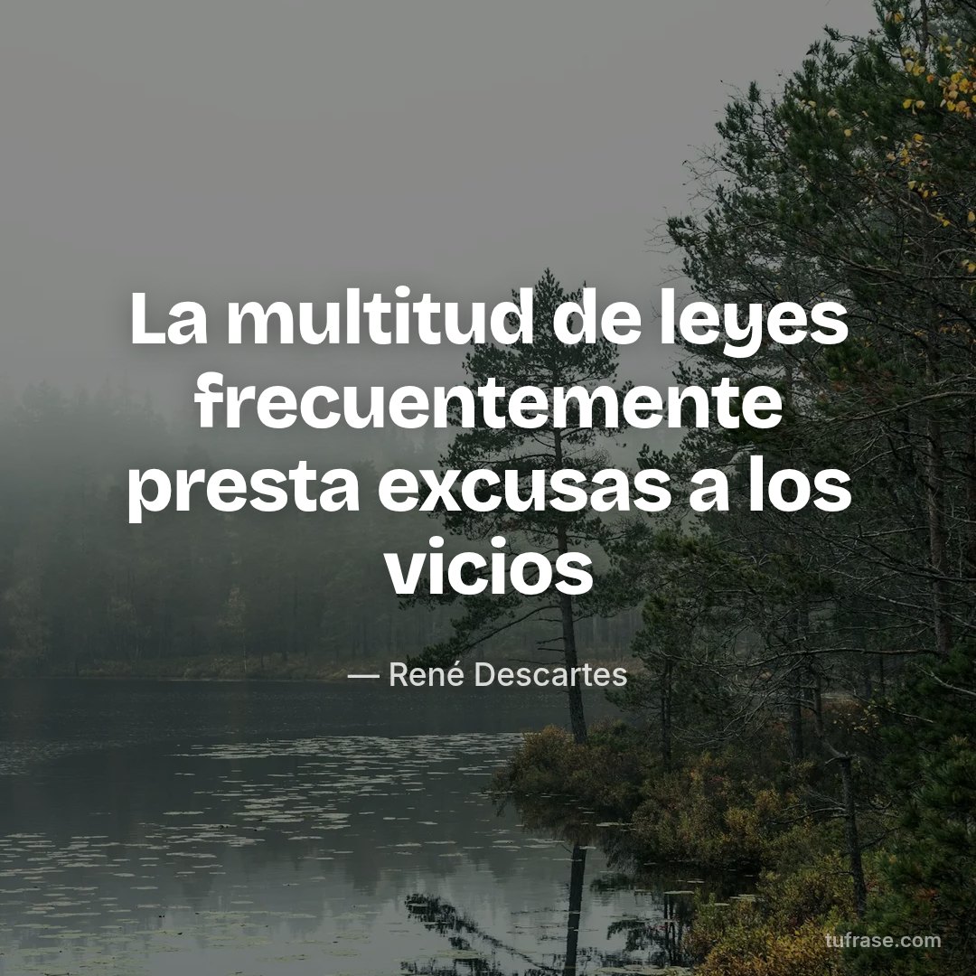 La multitud de leyes frecuentemente presta excusas a los vicios