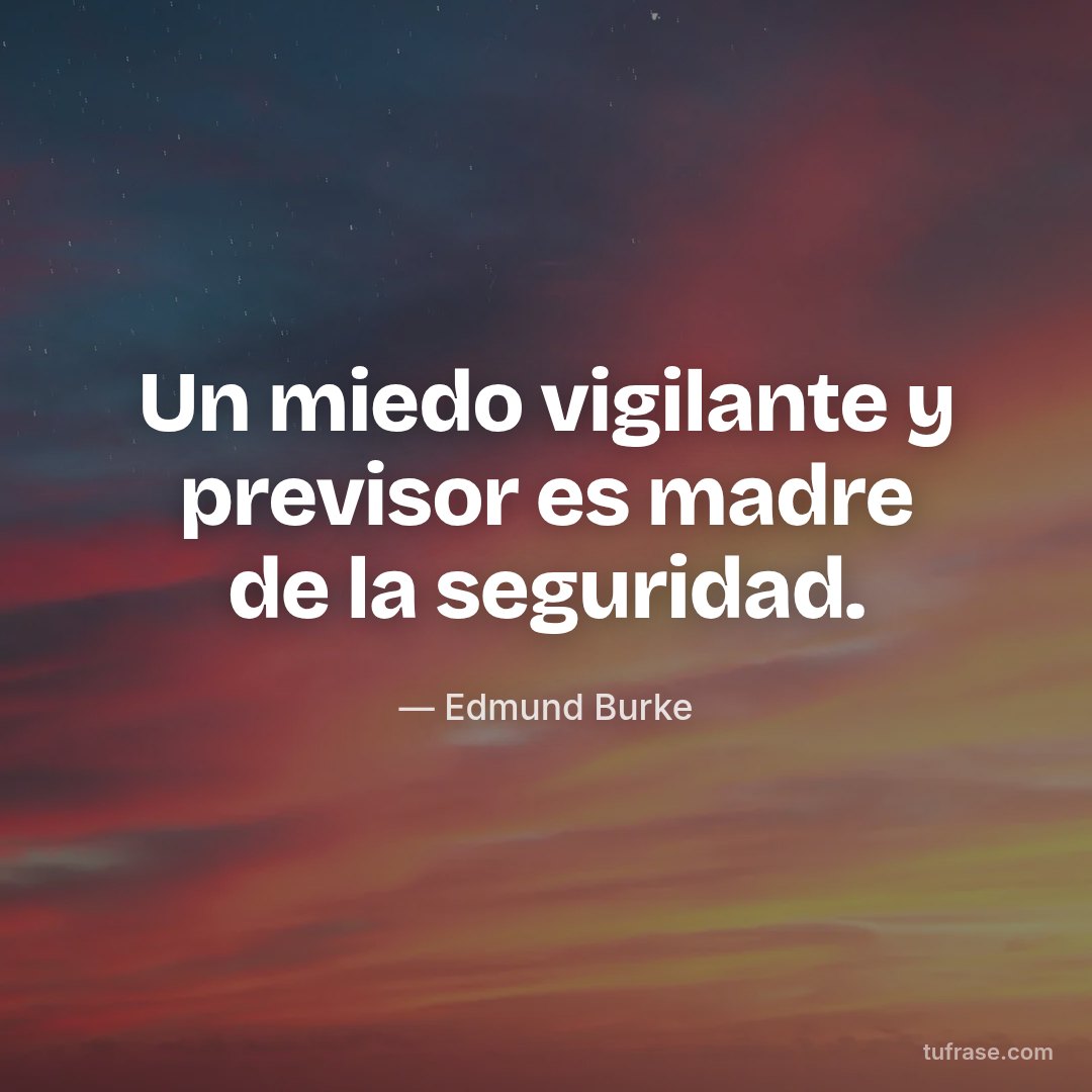 Un miedo vigilante y previsor es madre de la seguridad.