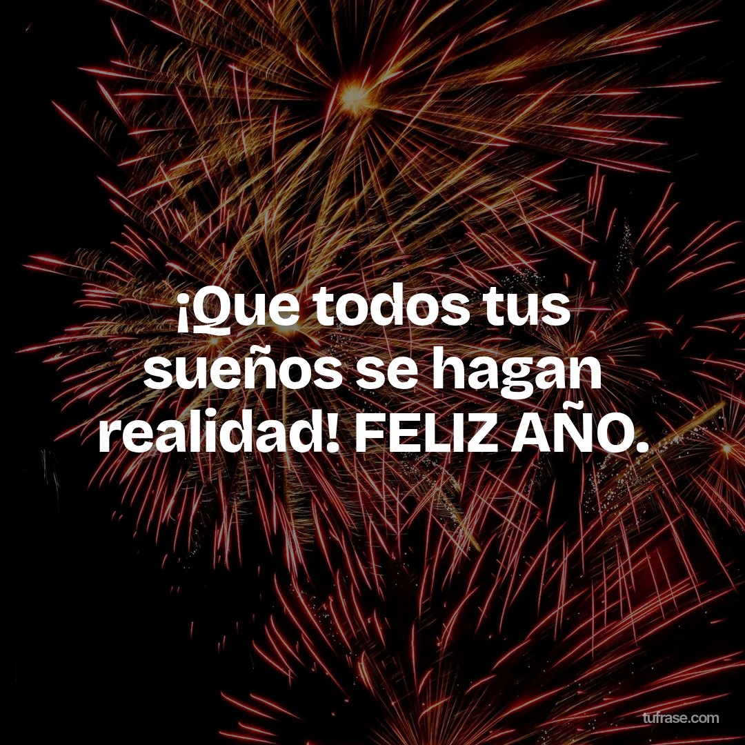 ¡Que todos tus sueños se hagan realidad! FELIZ AÑO.