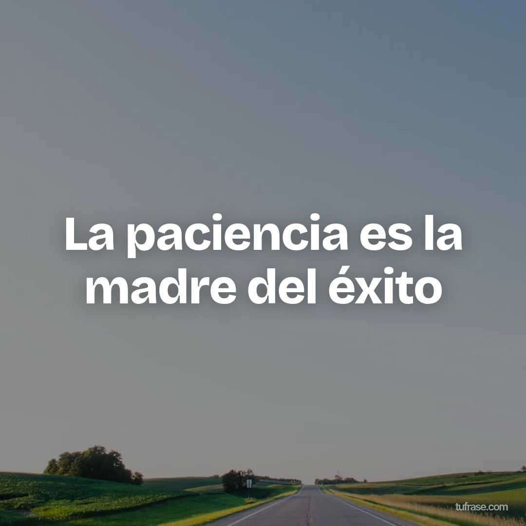 La paciencia es la madre del éxito