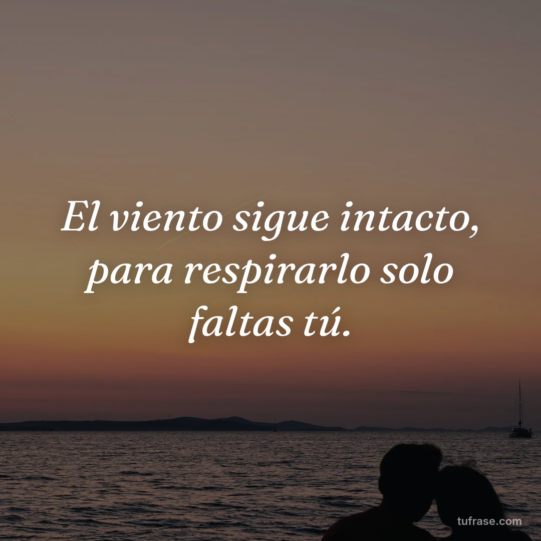 El viento sigue intacto, para respirarlo solo faltas tú.