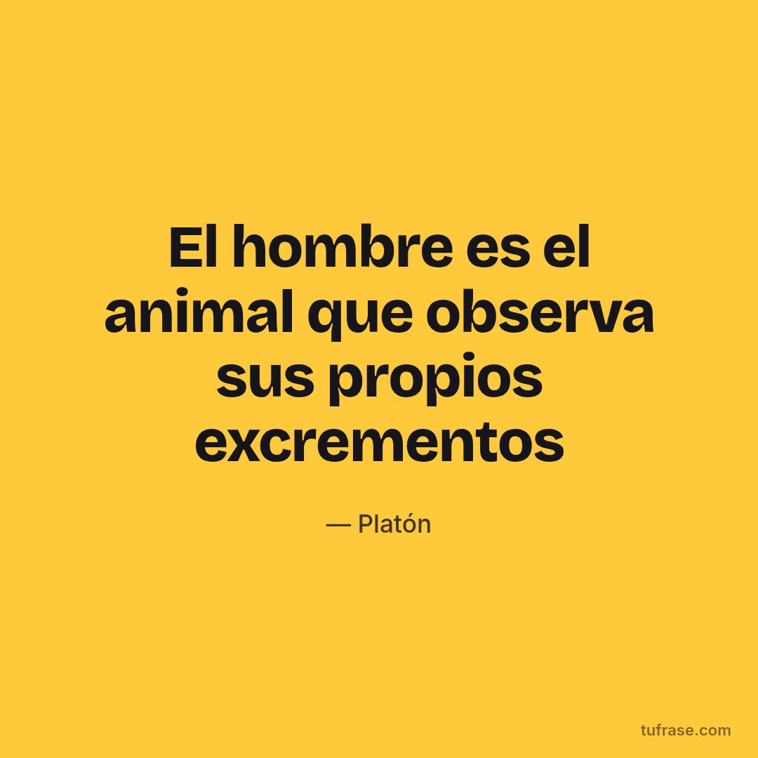 El hombre es el animal que observa sus propios excrementos