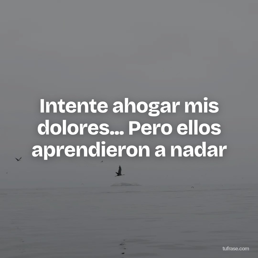 Intente ahogar mis dolores... Pero ellos aprendieron a nadar