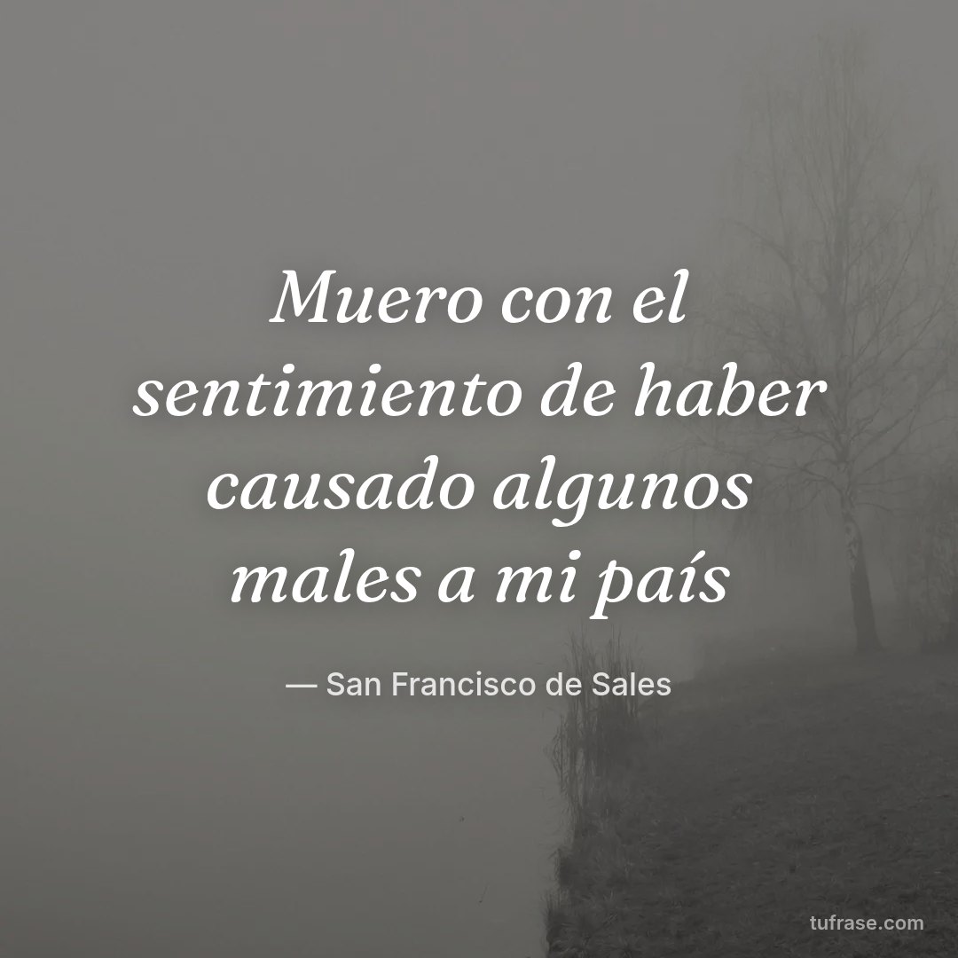 Muero con el sentimiento de haber causado algunos males a mi país