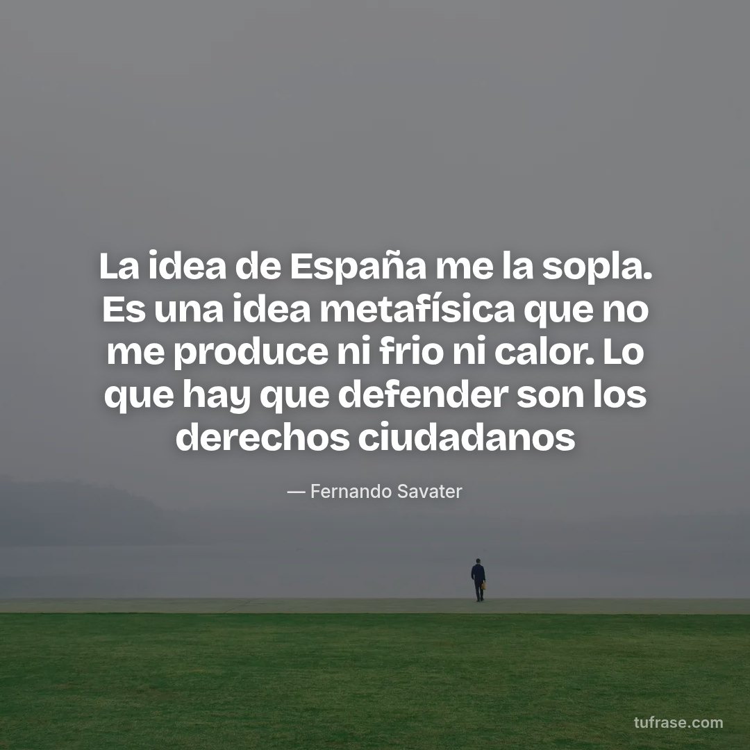 La idea de España me la sopla. Es una idea metafísica que no me produce ni frio ni calor. Lo que hay que defender son los derechos ciudadanos