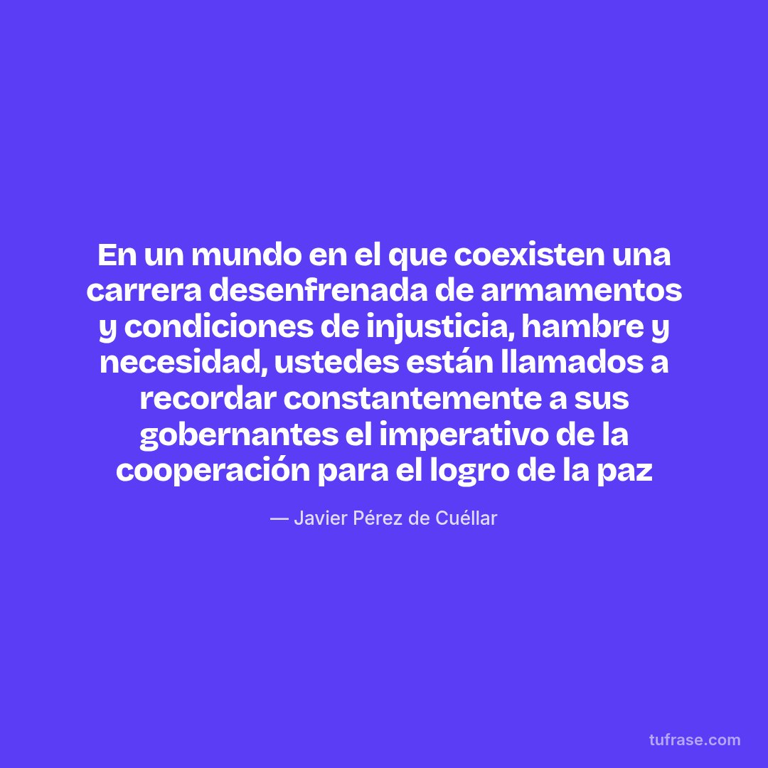En un mundo en el que coexisten una carrera desenfrenada de armamentos y condiciones de injusticia, hambre y necesidad, ustedes están llamados a recordar constantemente a sus gobernantes el imperativo de la cooperación para el logro de la paz