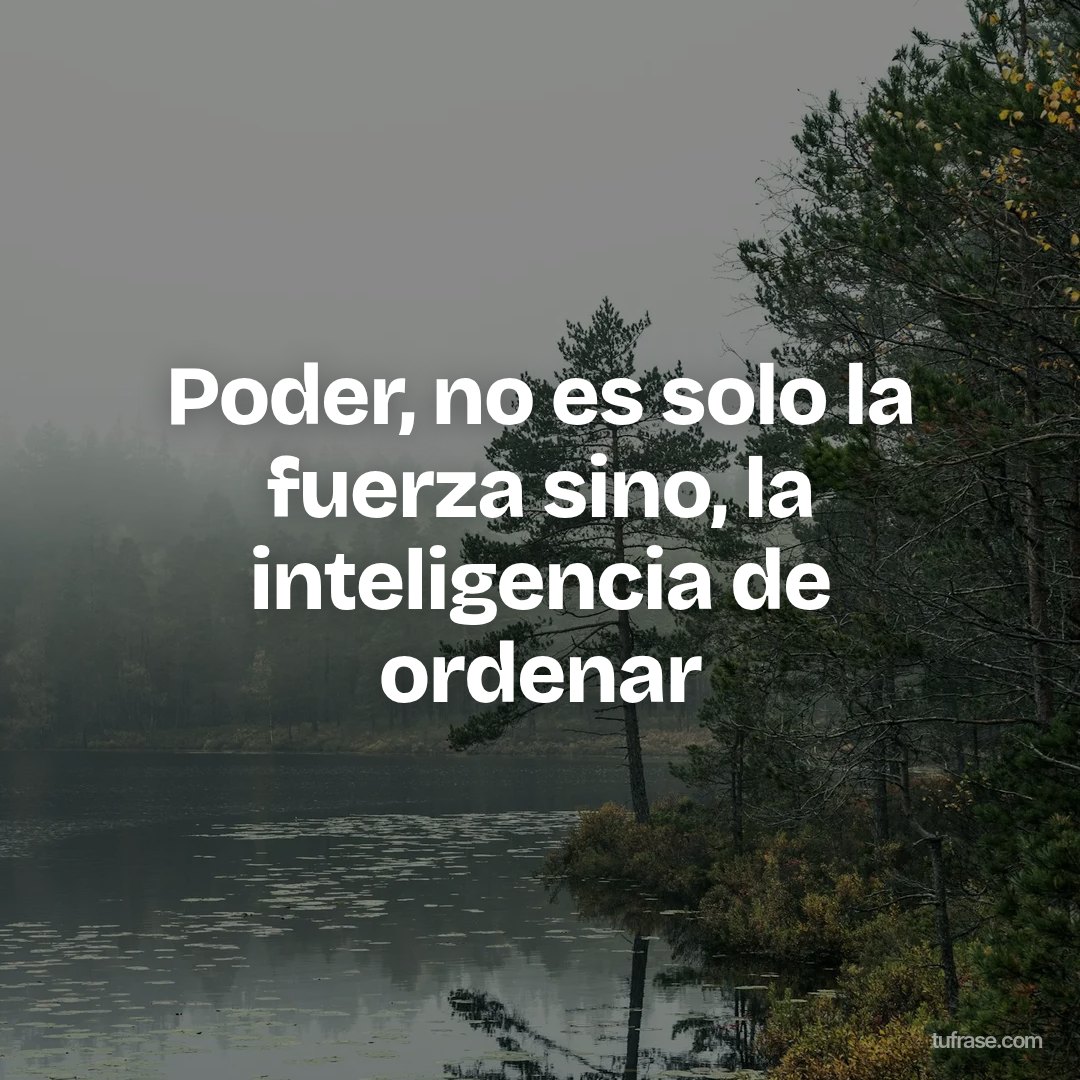 Poder, no es solo la fuerza sino, la inteligencia de ordenar