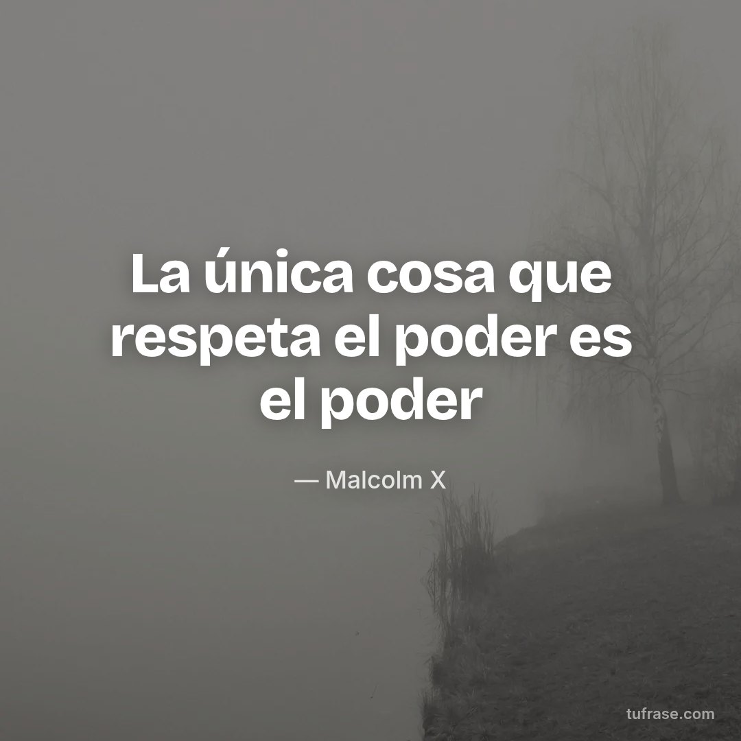 La única cosa que respeta el poder es el poder