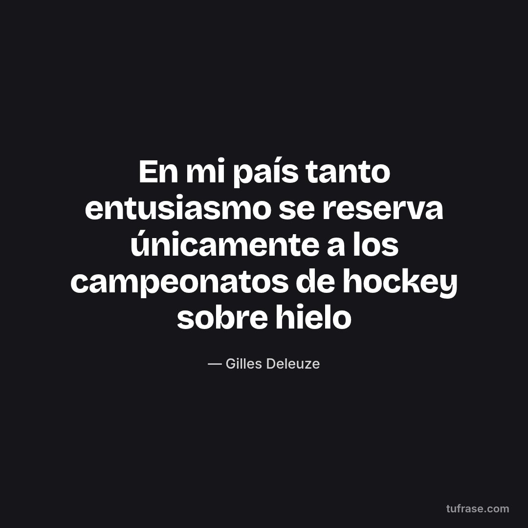 En mi país tanto entusiasmo se reserva únicamente a los campeonatos de hockey sobre hielo