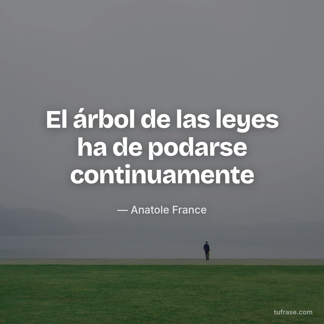 El árbol de las leyes ha de podarse continuamente
