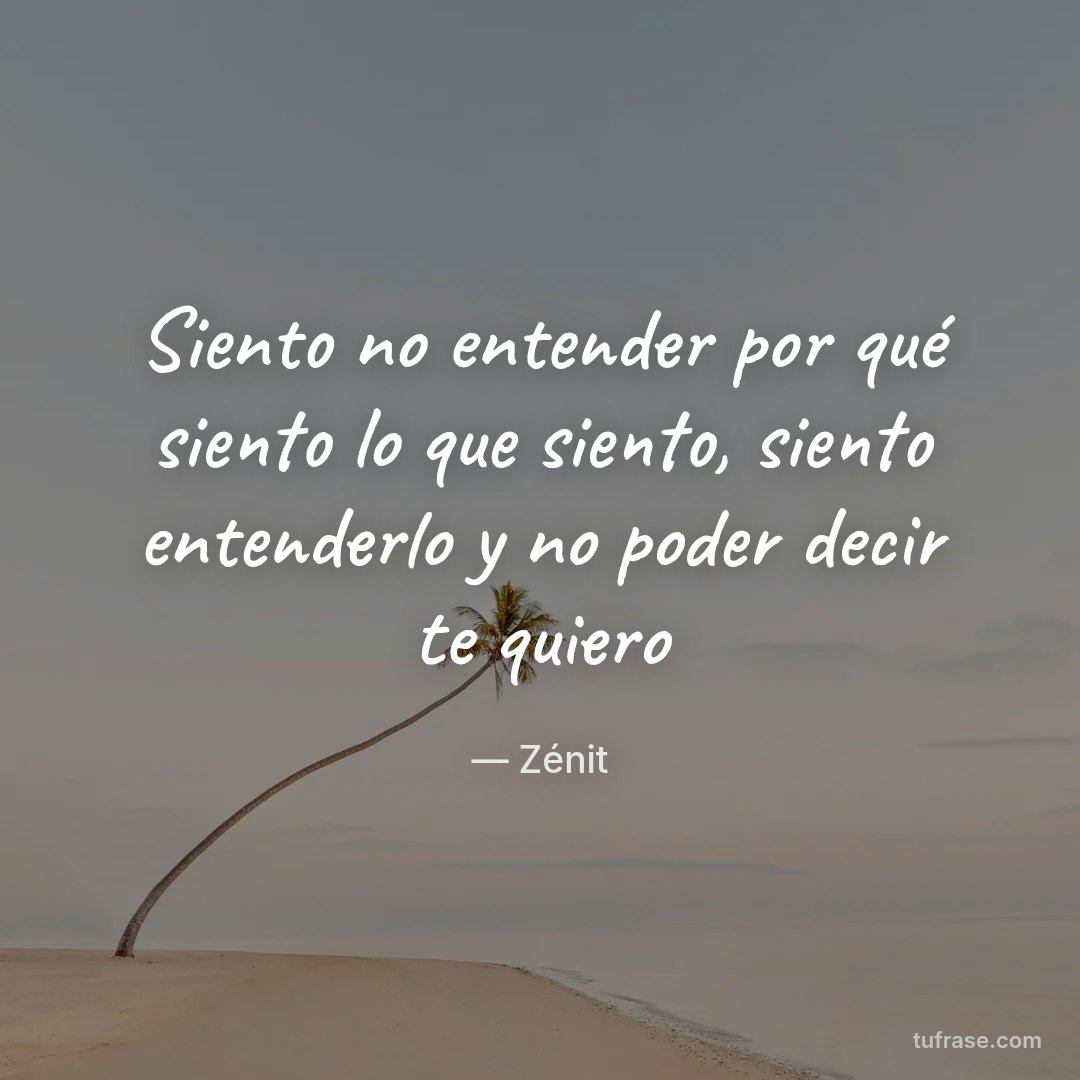 Siento no entender por qué siento lo que siento, siento entenderlo y no poder decir te quiero