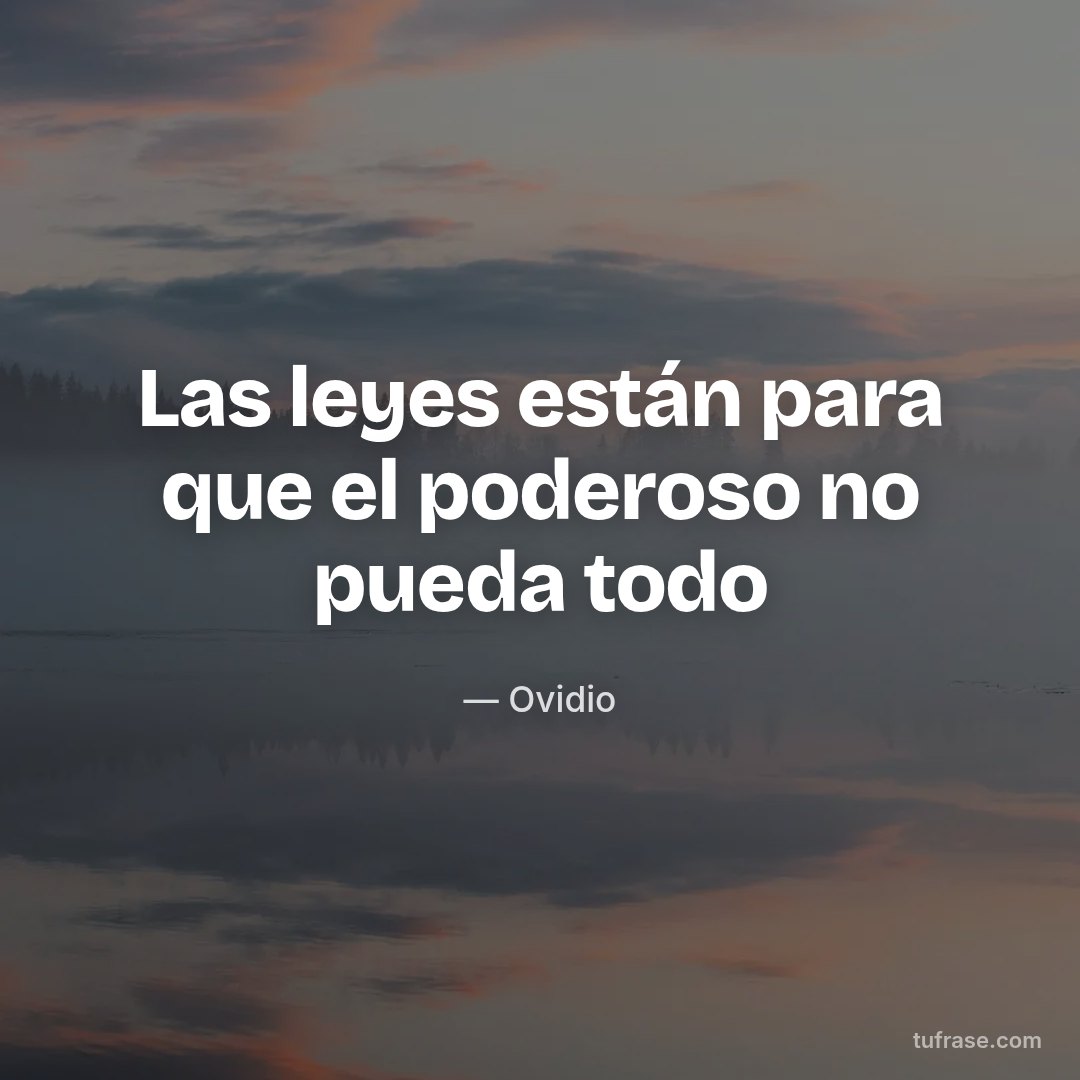 Las leyes están para que el poderoso no pueda todo