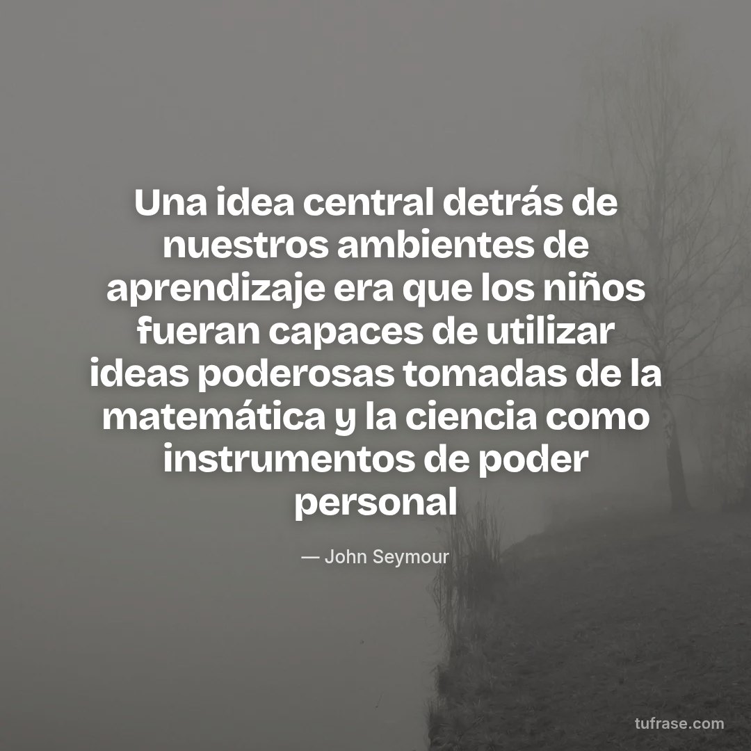 Una idea central detrás de nuestros ambientes de aprendizaje era que los niños fueran capaces de utilizar ideas poderosas tomadas de la matemática y la ciencia como instrumentos de poder personal